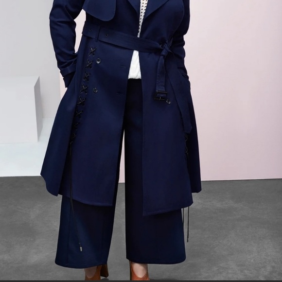 Lane Bryant X Prabal Gurung collab gorgeous navy blue dress pants NWT plus sz 28 - Picture 3 of 8